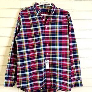 NEW W/TAGS Ralph Lauren Button Down XLT/TGLMADRAS Print‎